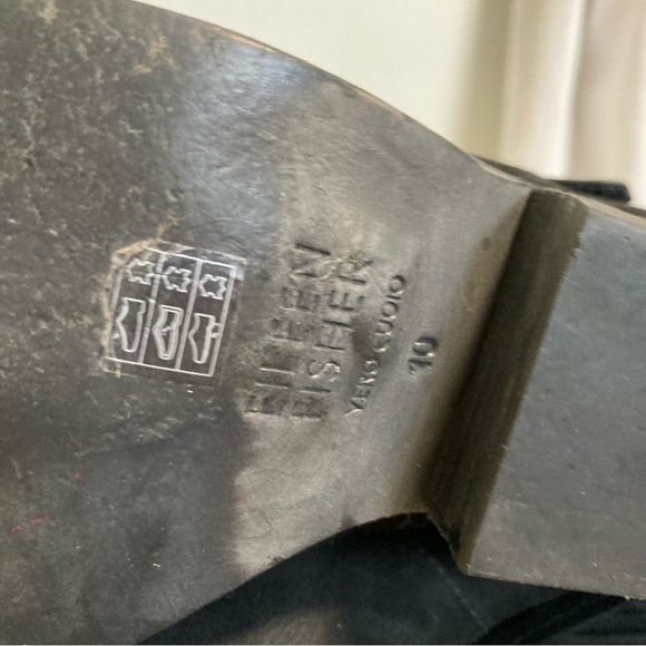 Eileen Fisher Ives Tumbled Black Nubuck chunky Heel Bootie - Picture 10 of 11